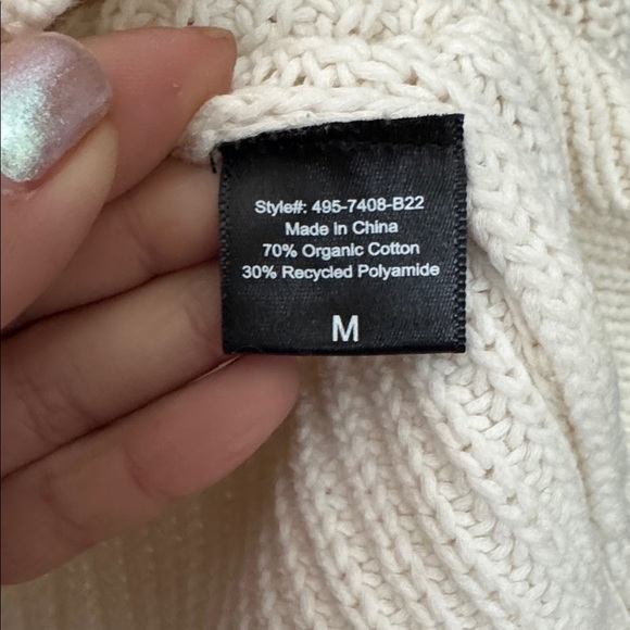 Jenni Kayne Womens Cabin Sweater Cable Knit Heavy Organic Cotton Medium Ivory - Picture 9 of 9